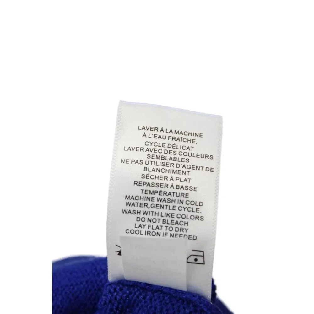 Renuar Womens Turtleneck Long Sleeve Medium Knit Sweater Solid Blue Size L